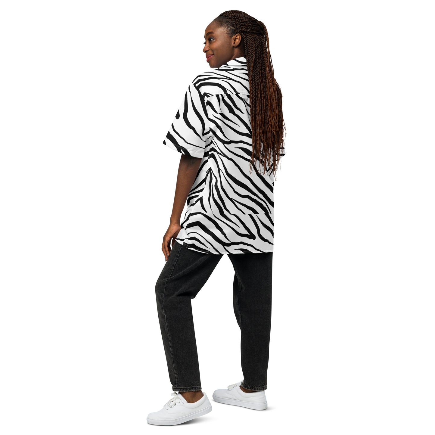 Striped Zebra Vibrance Button Shirt - FLAKOUT