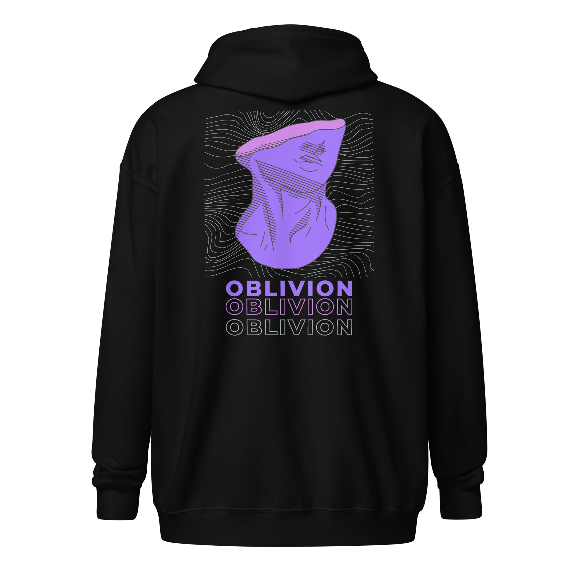 Violet Veil Of Oblivion Heavy Harmony Fusion Zip Hoodie - Black - FLAKOUT