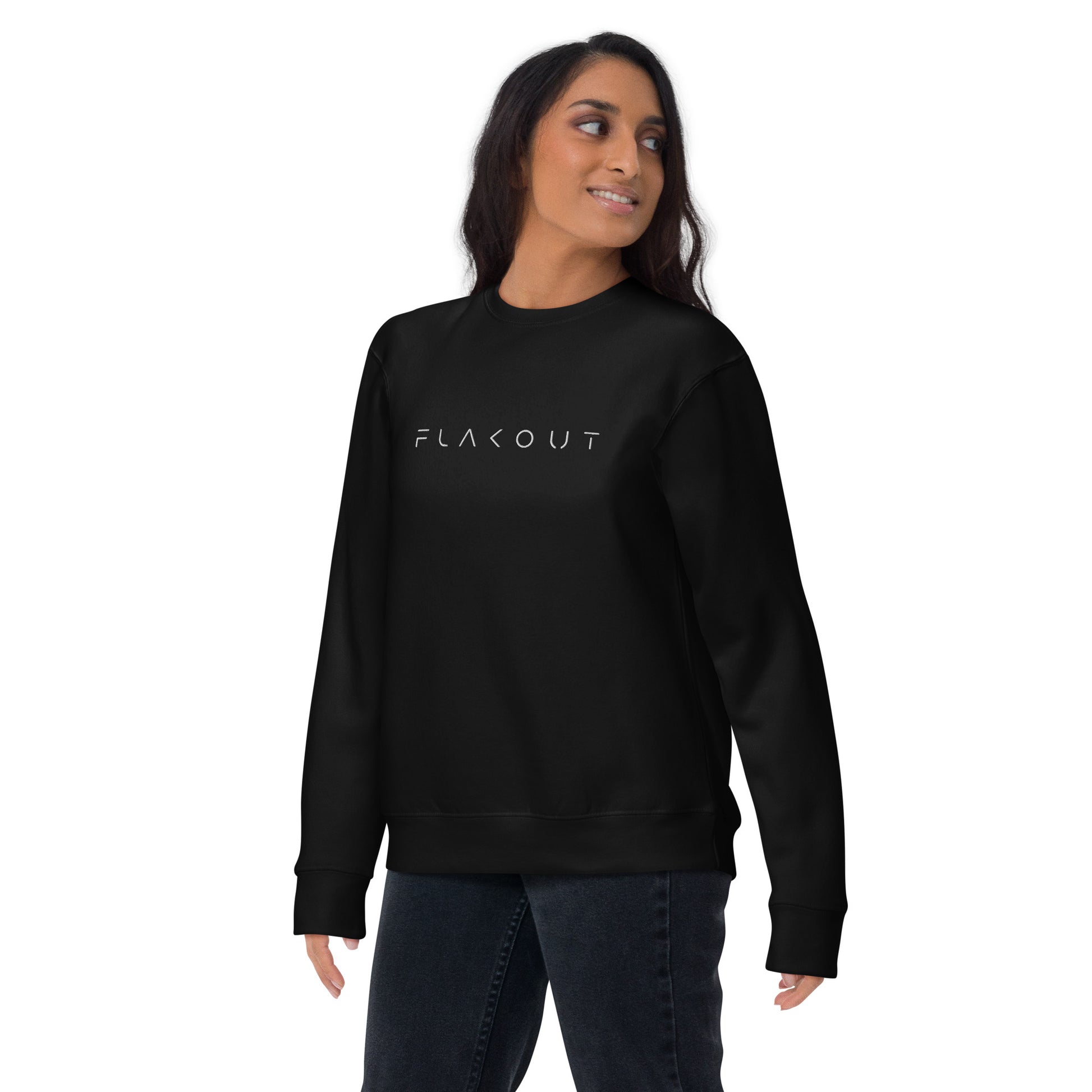 FLAKOUT Logo Embroidered Unisex Fleece Sweatshirt - FLAKOUT