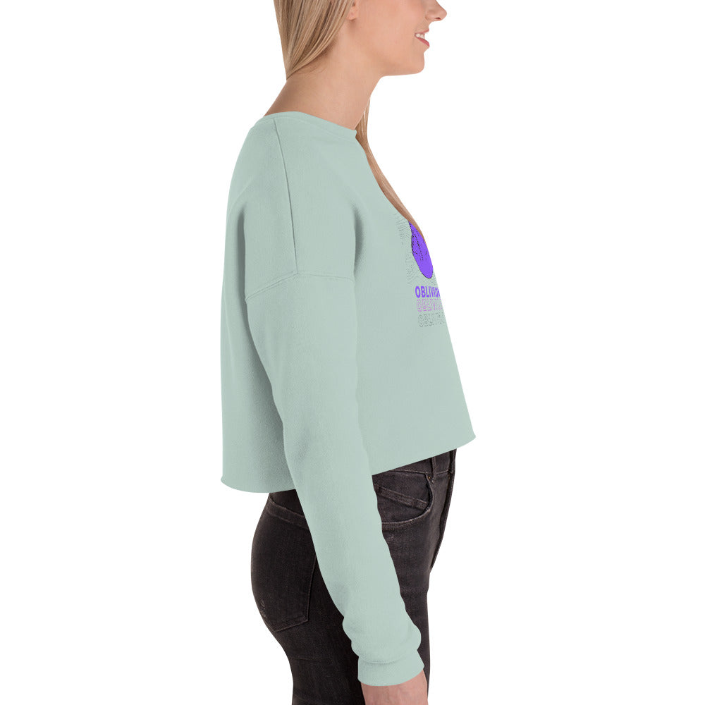 Violet Veil Of Oblivion Women's Crop Sweatshirt - Dusty Blue - FLAKOUT