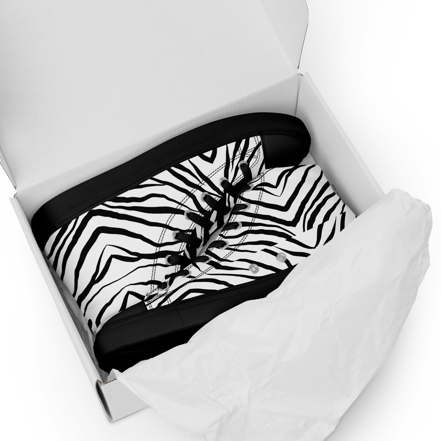 Striped Zebra Vibrance Women’s High Top Canvas Shoes - FLAKOUT