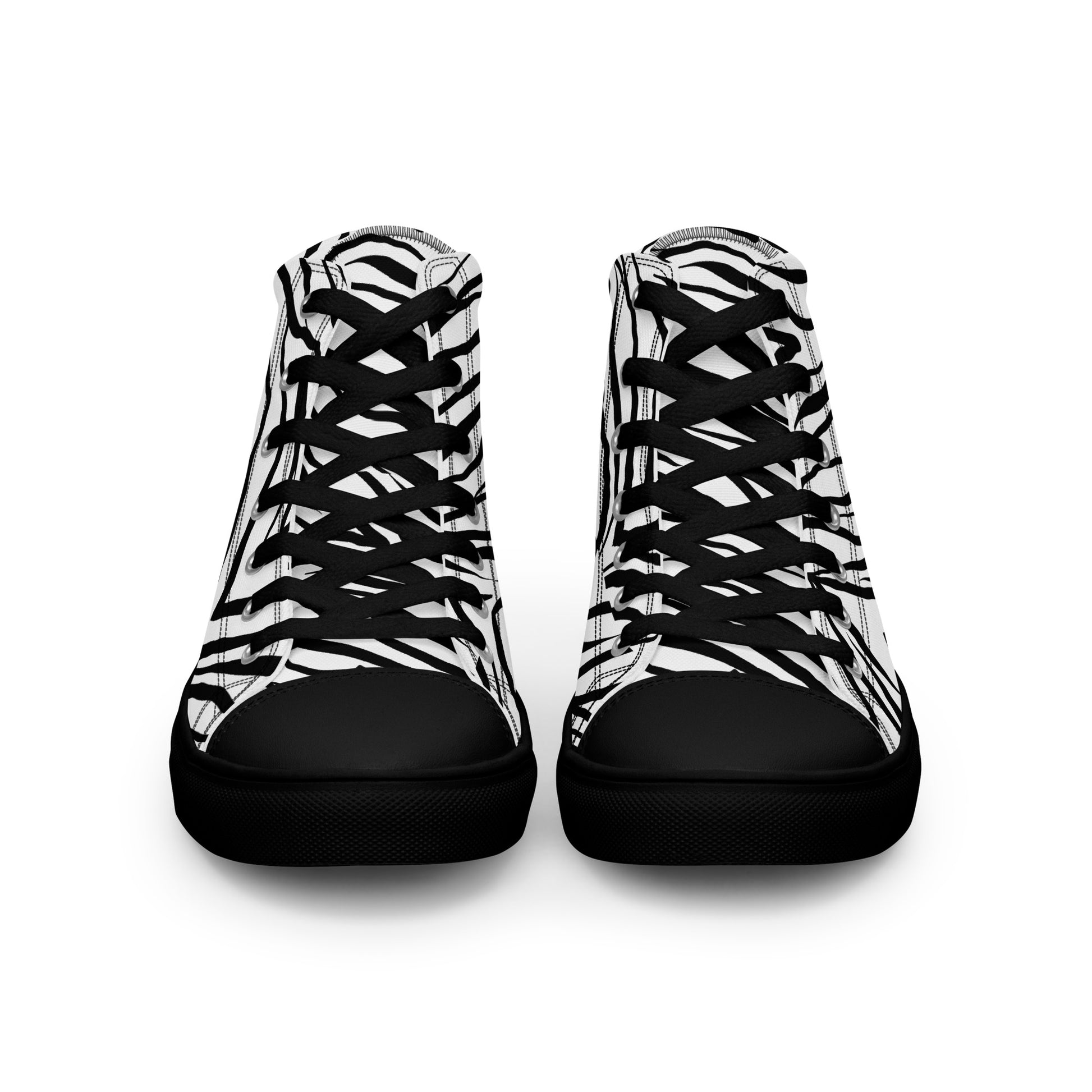 Striped Zebra Vibrance Women’s High Top Canvas Shoes - FLAKOUT