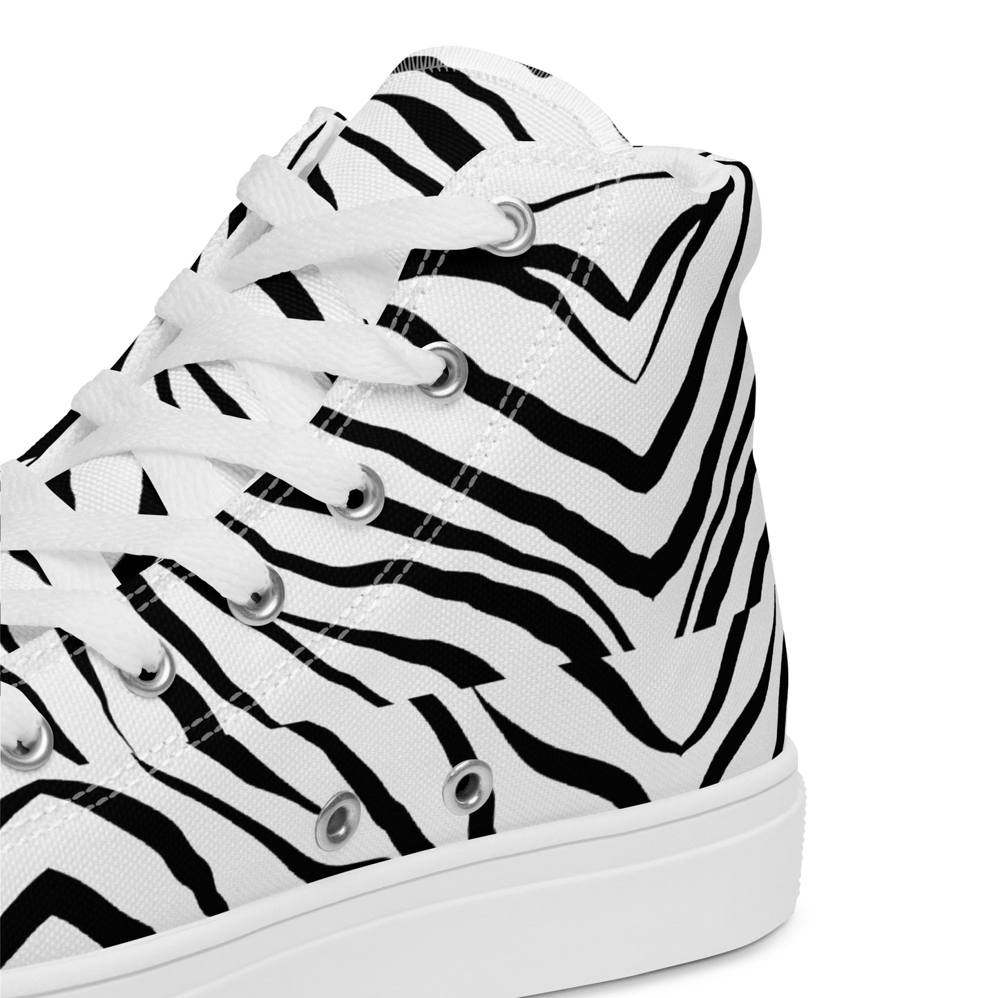 Striped Zebra Vibrance Women’s High Top Canvas Shoes - FLAKOUT