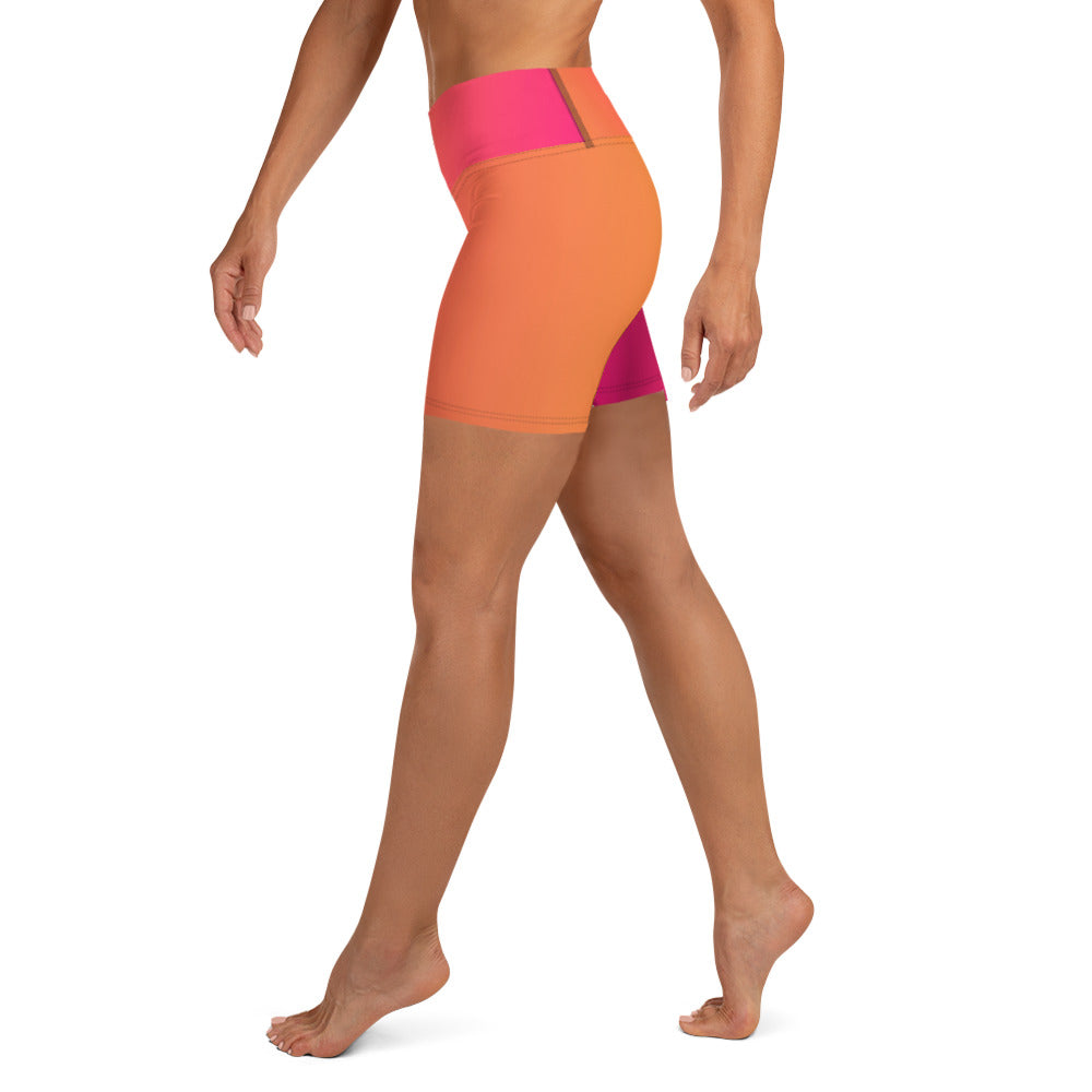 Citrus Splash Women's Yoga Shorts - FLAKOUT